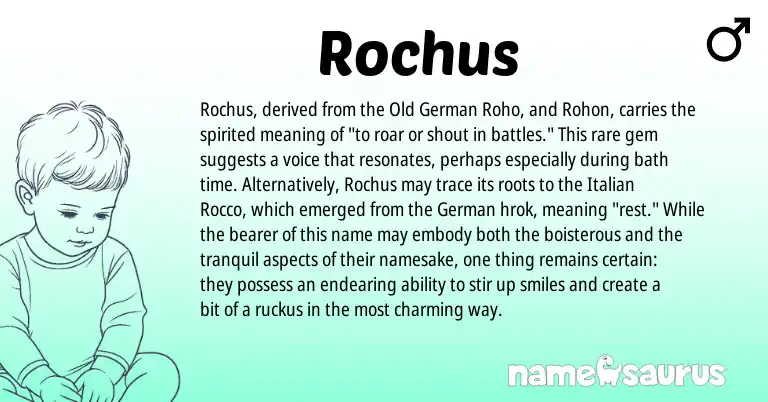 Infographic about Rochus name meaning, Rochus is a name from Old German, German, Italian origin(s).