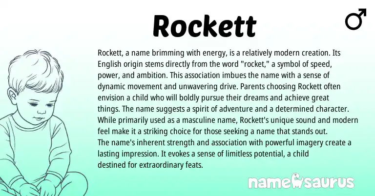 Infographic about Rockett name meaning, Rockett is a name from English origin(s).