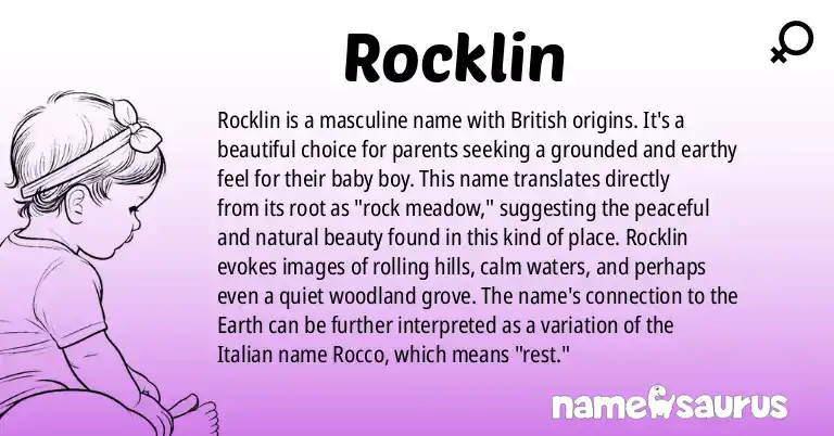 Infographic about Rocklin name meaning, Rocklin is a name from British origin(s).