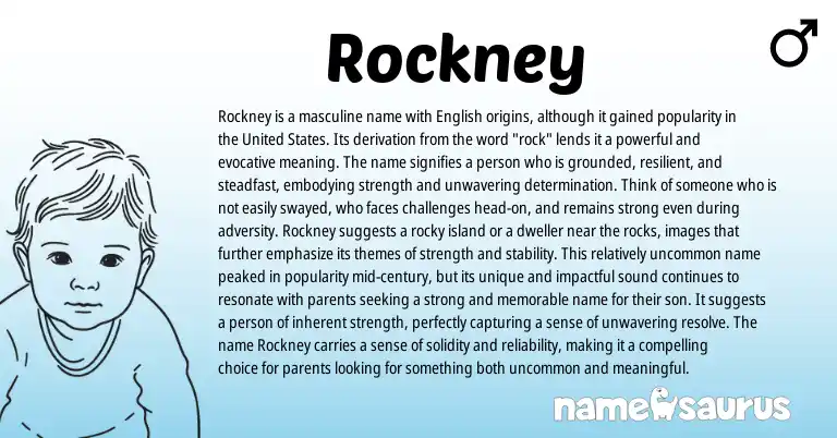 Infographic about Rockney name meaning, Rockney is a name from English origin(s).