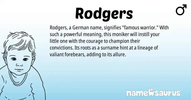 Infographic about Rodgers name meaning, Rodgers is a name from German origin(s).