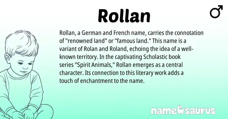Infographic about Rollan name meaning, Rollan is a name from German, French origin(s).