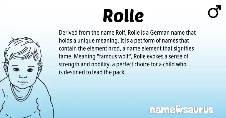 Infographic about Rolle name meaning, Rolle is a name from German origin(s).