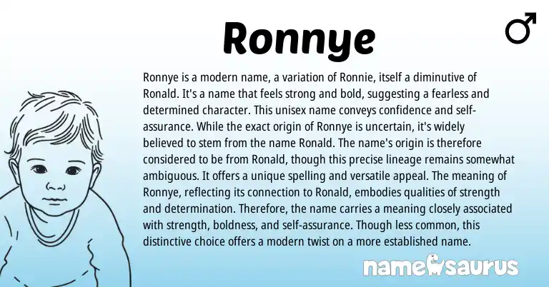 Infographic about Ronnye name meaning, Ronnye is a name from Other origin(s).
