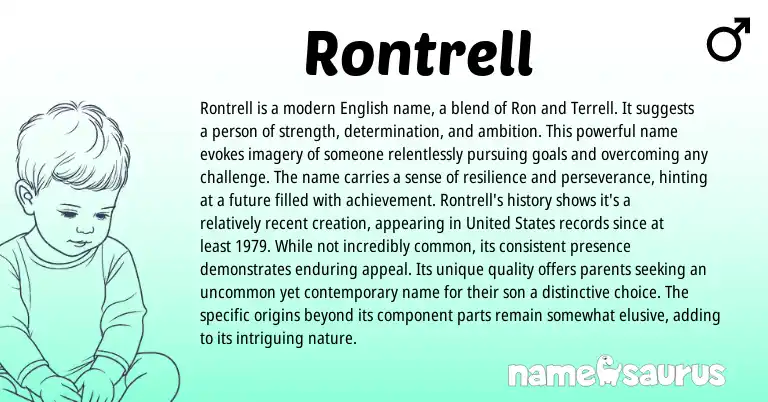 Infographic about Rontrell name meaning, Rontrell is a name from English origin(s).