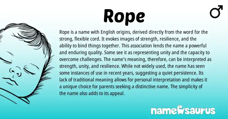 Infographic about Rope name meaning, Rope is a name from English origin(s).