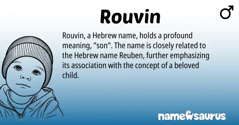 Infographic about Rouvin name meaning, Rouvin is a name from Hebrew origin(s).