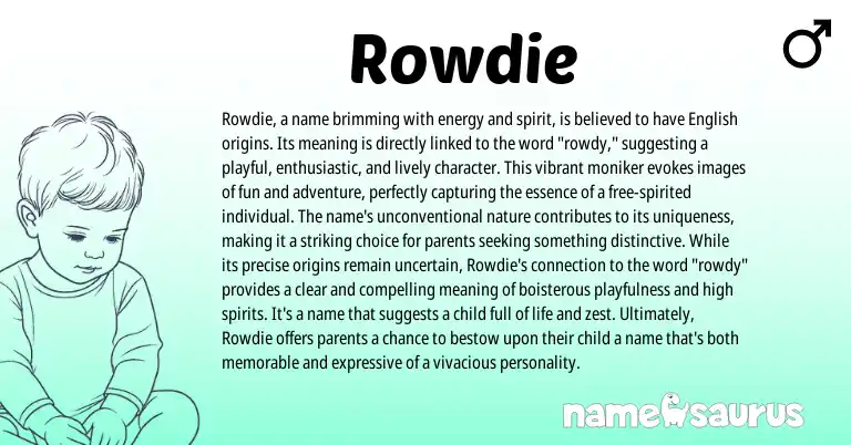 Infographic about Rowdie name meaning, Rowdie is a name from English origin(s).