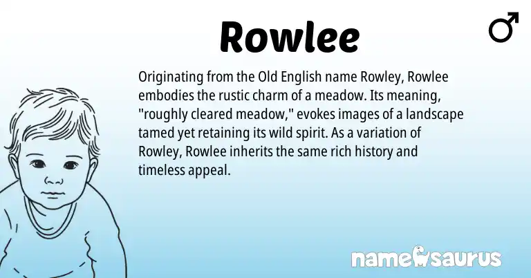 Infographic about Rowlee name meaning, Rowlee is a name from Old English origin(s).