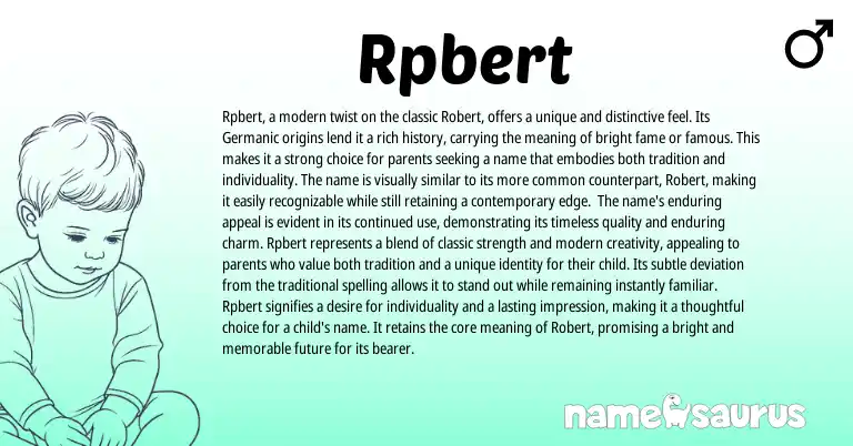 Infographic about Rpbert name meaning, Rpbert is a name from Germanic origin(s).