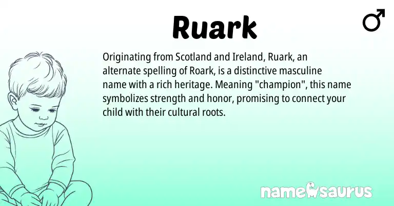 Infographic about Ruark name meaning, Ruark is a name from Ireland origin(s).
