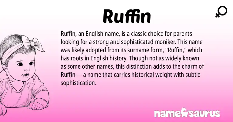 Infographic about Ruffin name meaning, Ruffin is a name from English origin(s).