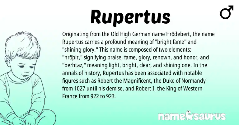 Infographic about Rupertus name meaning, Rupertus is a name from Old High German origin(s).