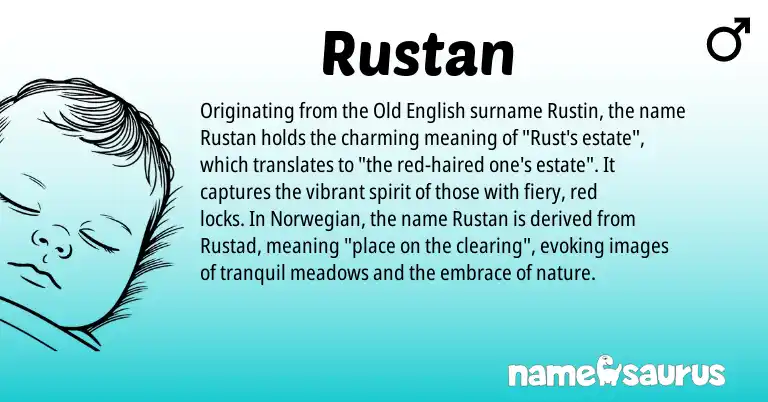Infographic about Rustan name meaning, Rustan is a name from Norwegian, Old English origin(s).