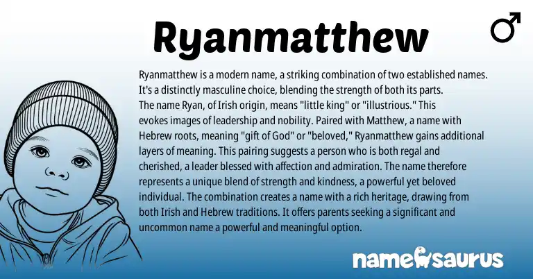 Infographic about Ryanmatthew name meaning, Ryanmatthew is a name from English origin(s).