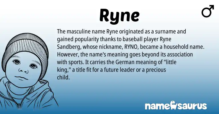 Infographic about Ryne name meaning, Ryne is a name from German origin(s).