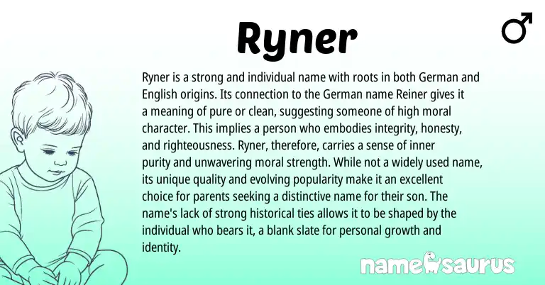 Infographic about Ryner name meaning, Ryner is a name from Germanic origin(s).