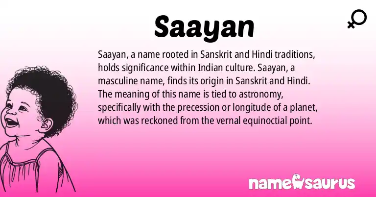 Infographic about Saayan name meaning, Saayan is a name from Sanskrit, Hindi, Indian, Hinduism origin(s).