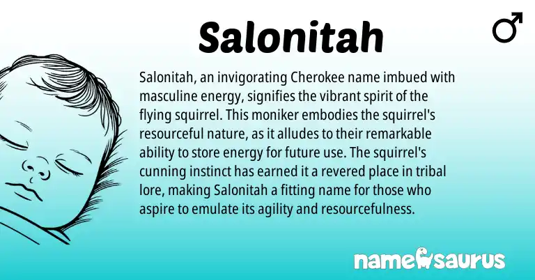 Infographic about Salonitah name meaning, Salonitah is a name from Cherokee origin(s).