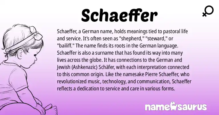 Infographic about Schaeffer name meaning, Schaeffer is a name from German origin(s).