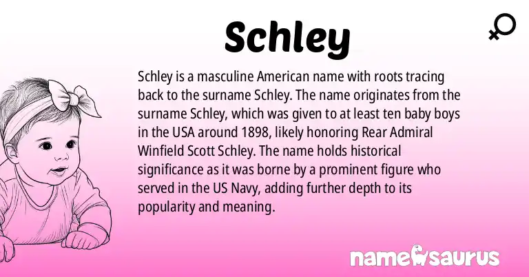 Infographic about Schley name meaning, Schley is a name from American origin(s).