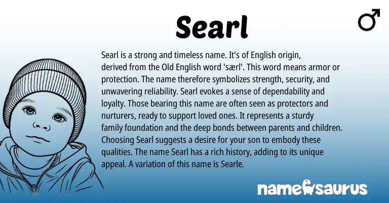Infographic about Searl name meaning, Searl is a name from English origin(s).