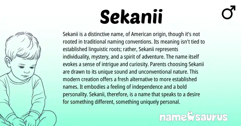 Infographic about Sekanii name meaning, Sekanii is a name from Other origin(s).
