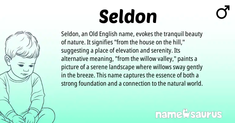 Infographic about Seldon name meaning, Seldon is a name from Old English origin(s).