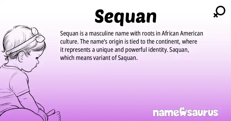 Infographic about Sequan name meaning, Sequan is a name from African American origin(s).