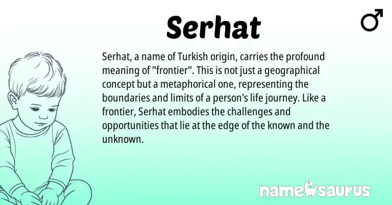 Infographic about Serhat name meaning, Serhat is a name from Turkish origin(s).