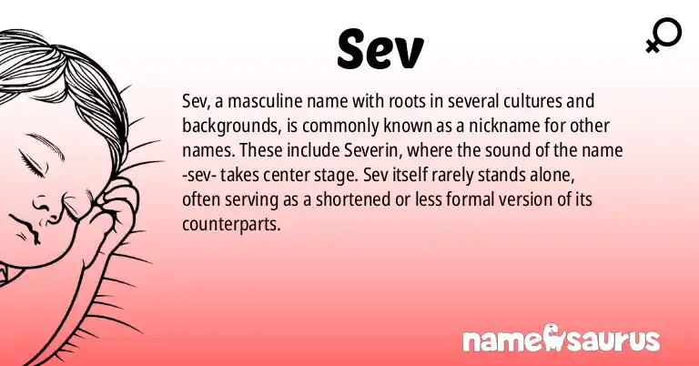 Infographic about Sev name meaning, Sev is a name from Various origin(s).
