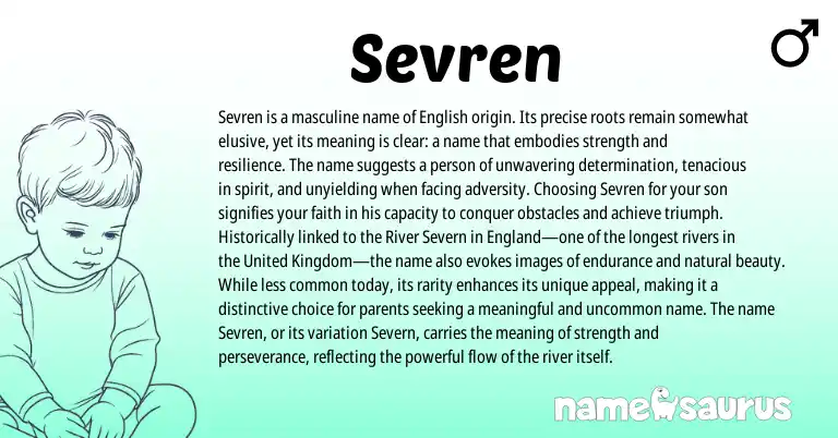 Infographic about Sevren name meaning, Sevren is a name from English origin(s).