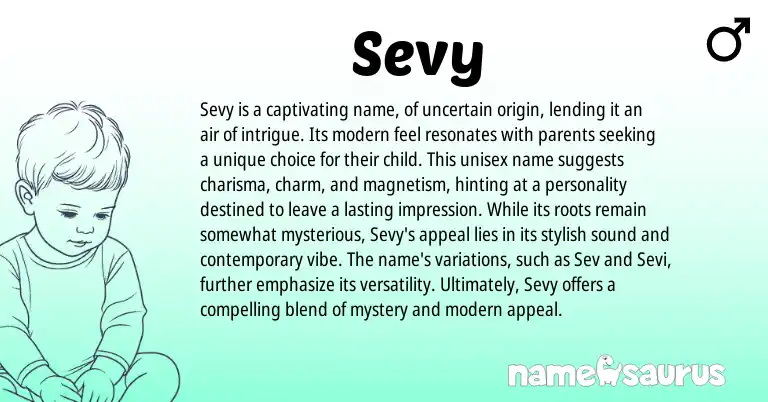 Infographic about Sevy name meaning, Sevy is a name from Other origin(s).