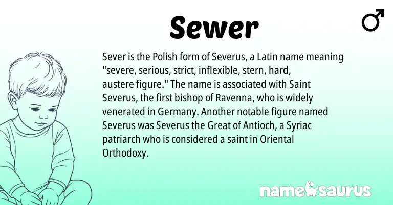 Infographic about Sewer name meaning, Sewer is a name from Polish, Latin origin(s).