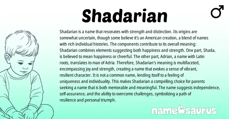 Infographic about Shadarian name meaning, Shadarian is a name from Other origin(s).
