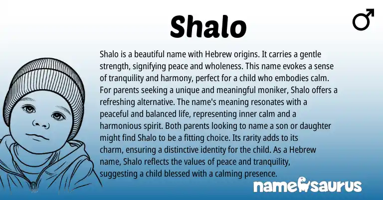 Infographic about Shalo name meaning, Shalo is a name from Hebrew origin(s).