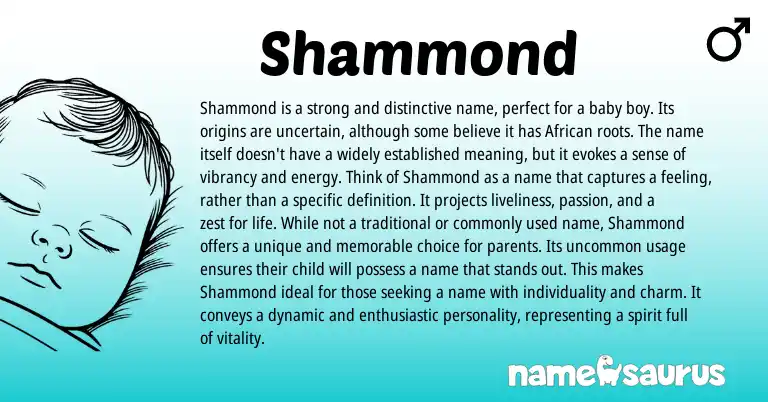 Infographic about Shammond name meaning, Shammond is a name from Other origin(s).