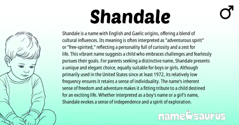 Infographic about Shandale name meaning, Shandale is a name from Gaelic, English origin(s).