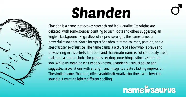 Infographic about Shanden name meaning, Shanden is a name from Irish origin(s).