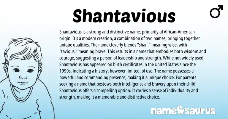Infographic about Shantavious name meaning, Shantavious is a name from Other origin(s).