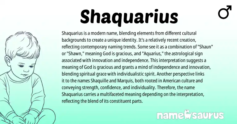Infographic about Shaquarius name meaning, Shaquarius is a name from Other origin(s).