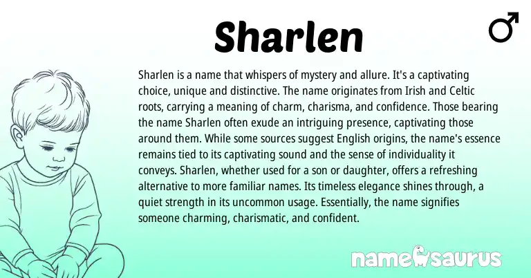 Infographic about Sharlen name meaning, Sharlen is a name from Celtic, Irish origin(s).