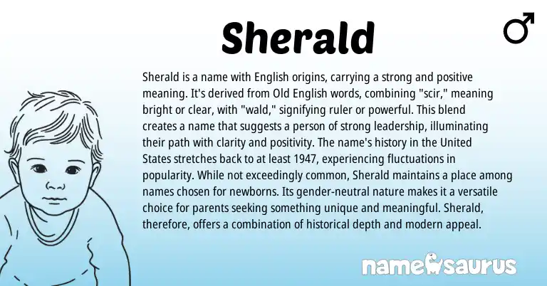 Infographic about Sherald name meaning, Sherald is a name from English origin(s).