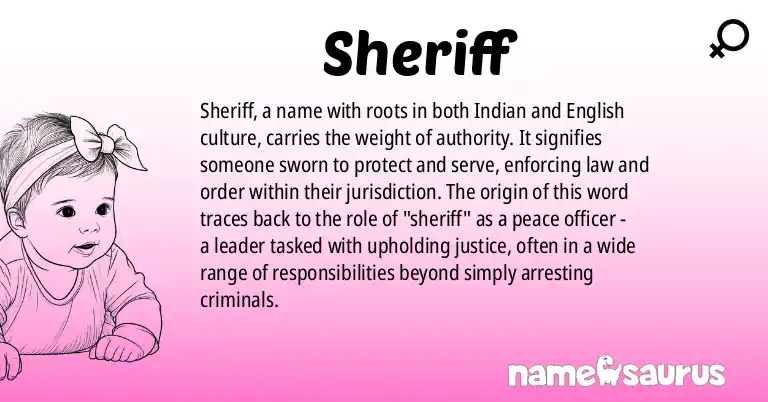 Infographic about Sheriff name meaning, Sheriff is a name from Indian, English origin(s).