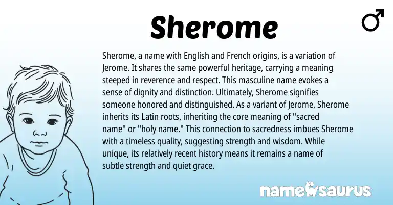 Infographic about Sherome name meaning, Sherome is a name from Latin origin(s).