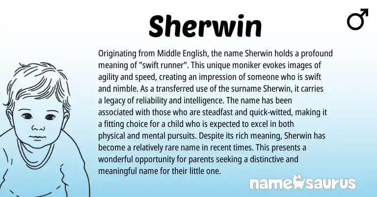 Infographic about Sherwin name meaning, Sherwin is a name from Middle English origin(s).