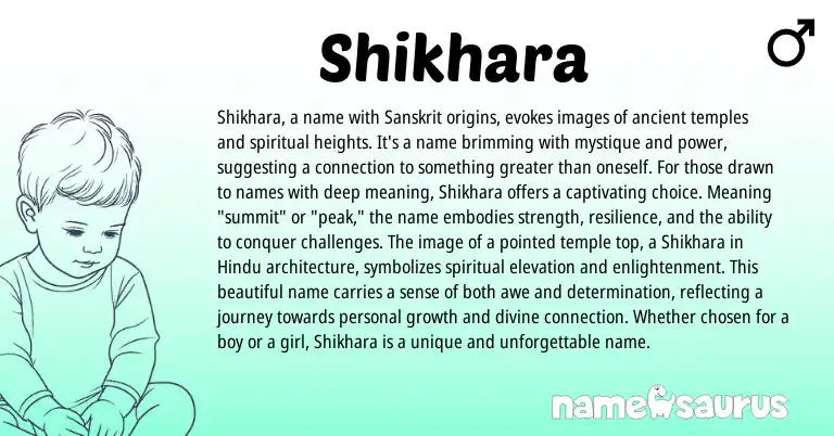 Infographic about Shikhara name meaning, Shikhara is a name from Hindu, Sanskrit origin(s).