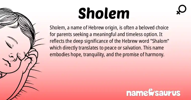 Infographic about Sholem name meaning, Sholem is a name from Jewish origin(s).
