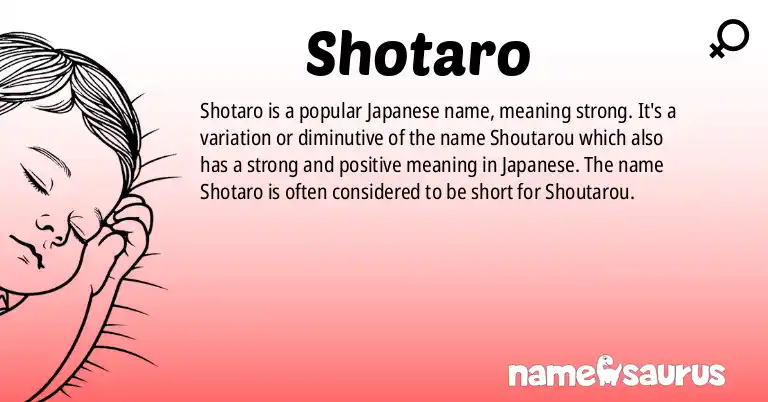 Infographic about Shotaro name meaning, Shotaro is a name from Japanese origin(s).