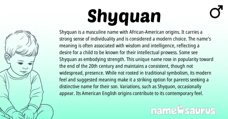 Infographic about Shyquan name meaning, Shyquan is a name from Other origin(s).